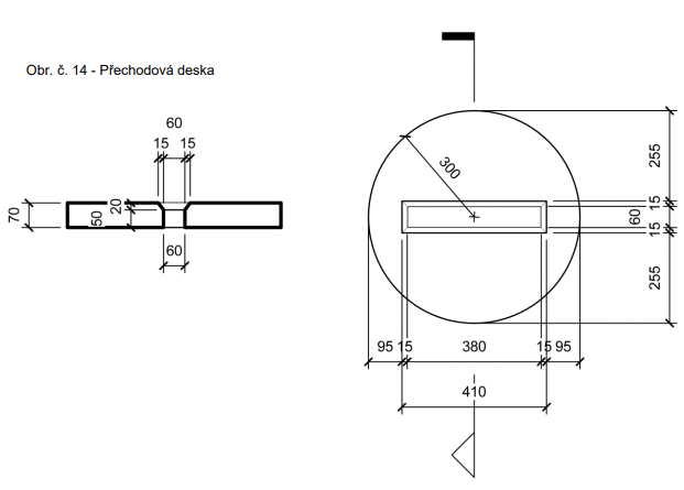 Přechodova deska - technický výkres